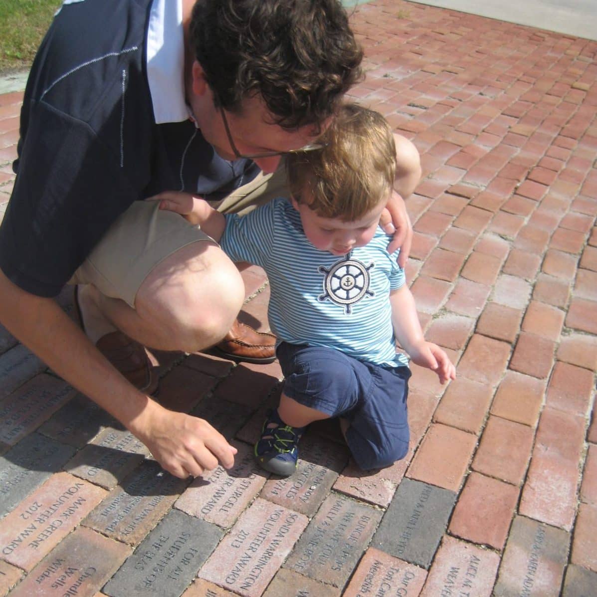 Commemorative brick benches and walkways at Gallants Channel