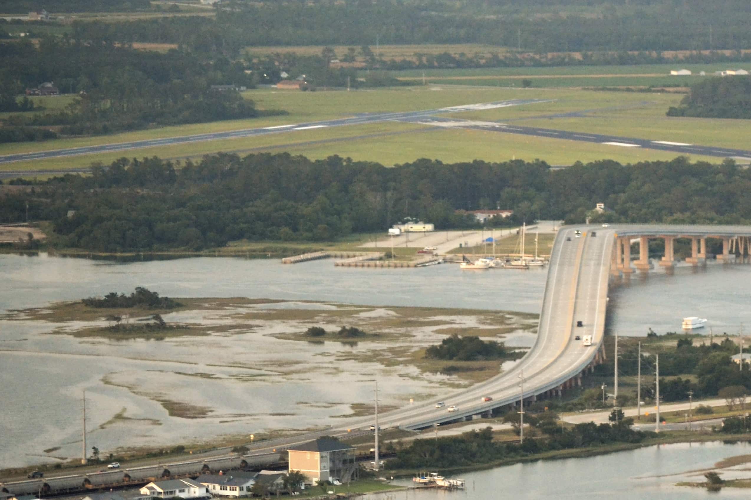 Aerial view of the Gallants Channel waterfront property